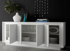 Madia linea Pure 4 ante in finitura Bianco laccato opaco