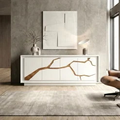 Madia linea Pure 4 ante in finitura Bianco laccato opaco