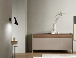 Madia Moderna a 3 ante e 3 cassetti con inserto Cannettato Colori e Piedini Personalizzabili