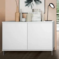 Madia moderna 2 ante Cloe Bianco Opaco con piedini 15 colorazioni