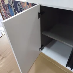 Madia moderna 4 ante con maniglia a gola con grafica floreale