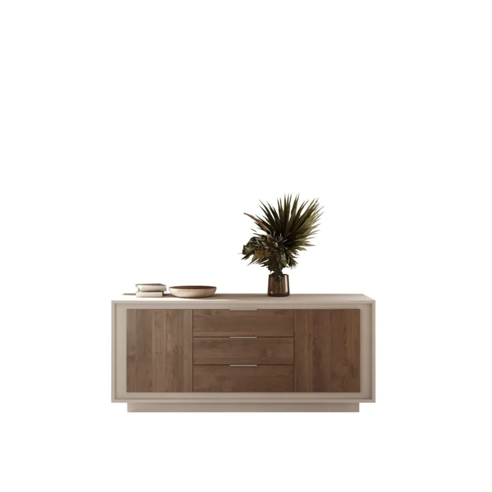 Madia moderna 2 ante e 3 cassetti Cashmere e Rovere Mercure linea Eos