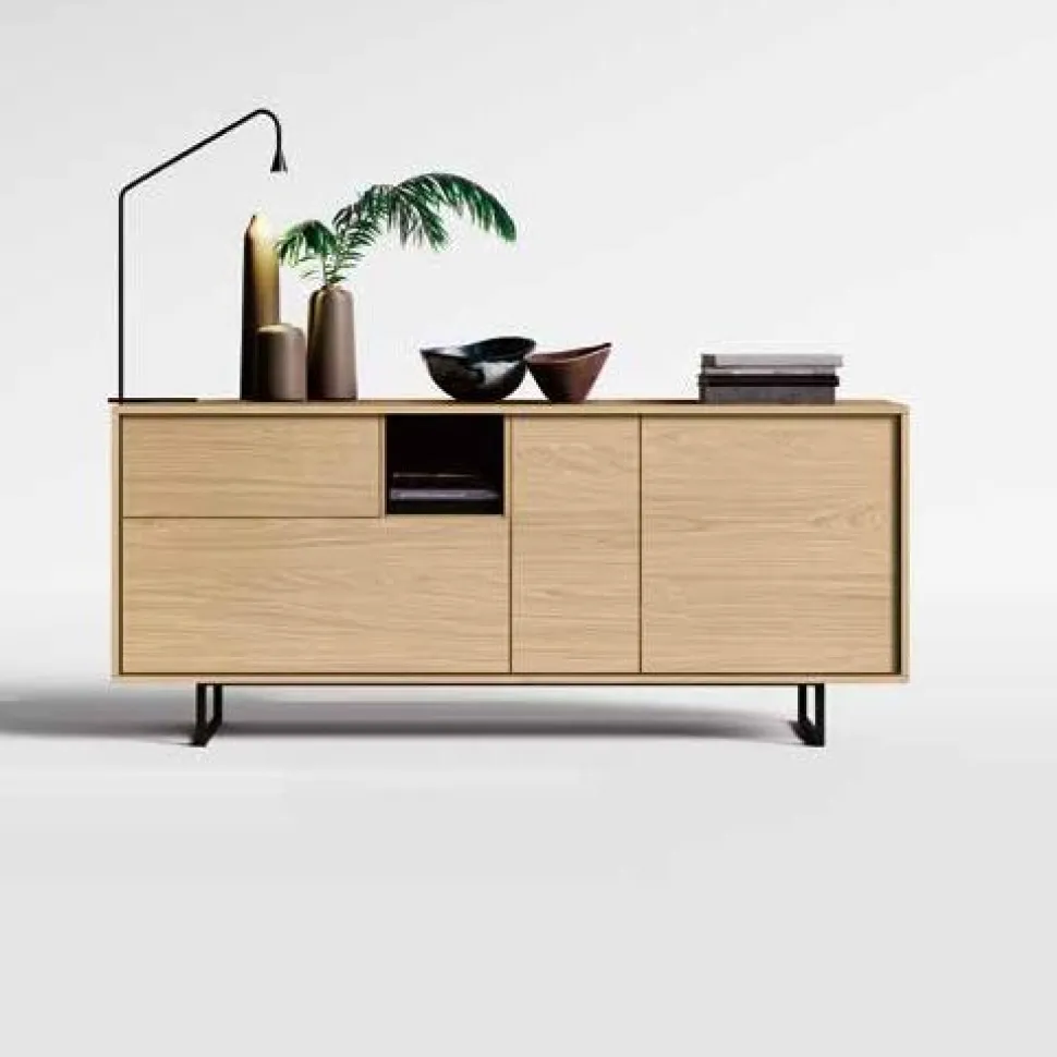 Madia moderna 3 ante e 1 cassetto Ardesia con apertura push pull disponibile in vari colori