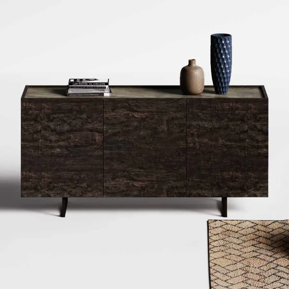 Madia moderna 3 ante Rovere bifacciale con apertura a 180° disponibile in vari colori