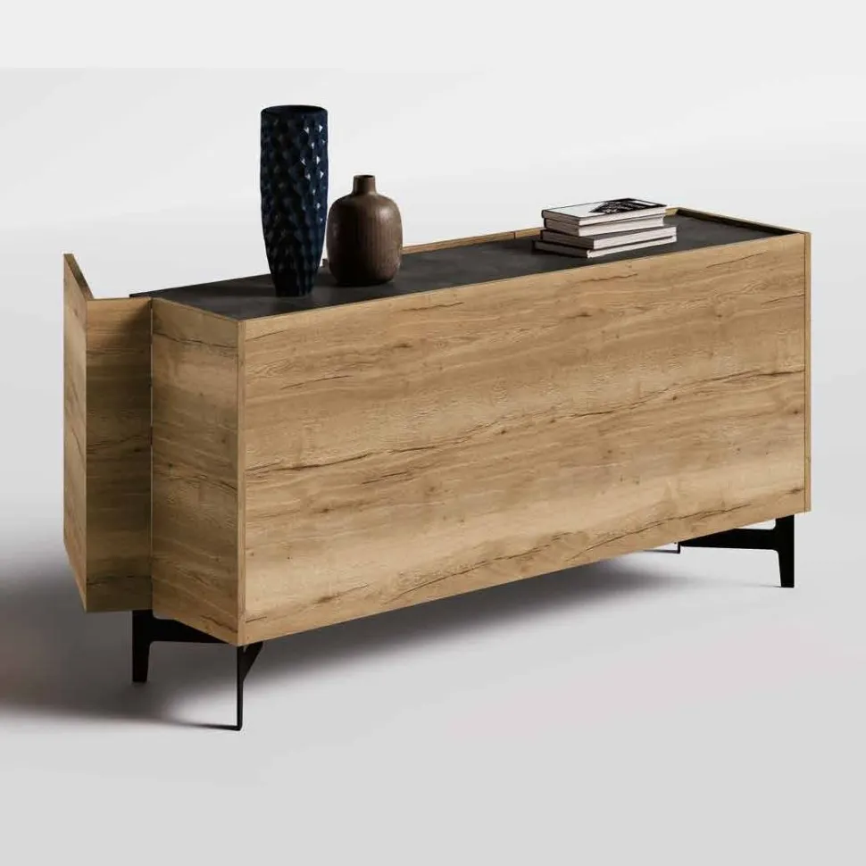 Madia moderna 3 ante Rovere bifacciale con apertura a 180° disponibile in vari colori
