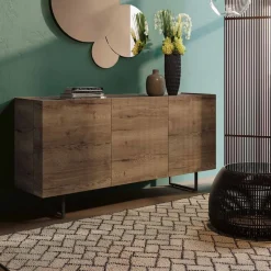 Madia moderna 3 ante Rovere bifacciale con apertura a 180° disponibile in vari colori
