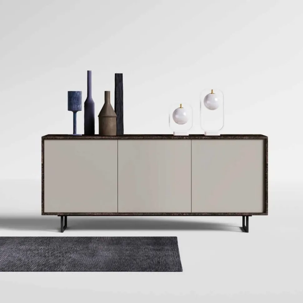 Madia moderna 3 ante Rovere Nordico senza maniglie disponibile in vari colori