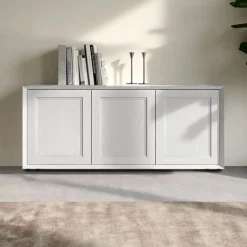 Madia moderna Bianco frassino con 3 ante senza maniglia linea Tilt CLASSIC