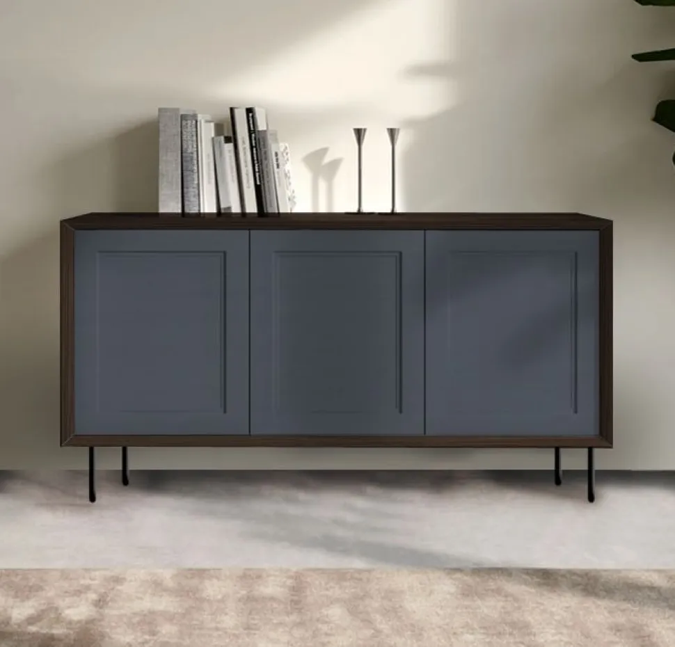 Madia moderna Bianco opaco 3 ante senza maniglia linea Tilt CLASSIC