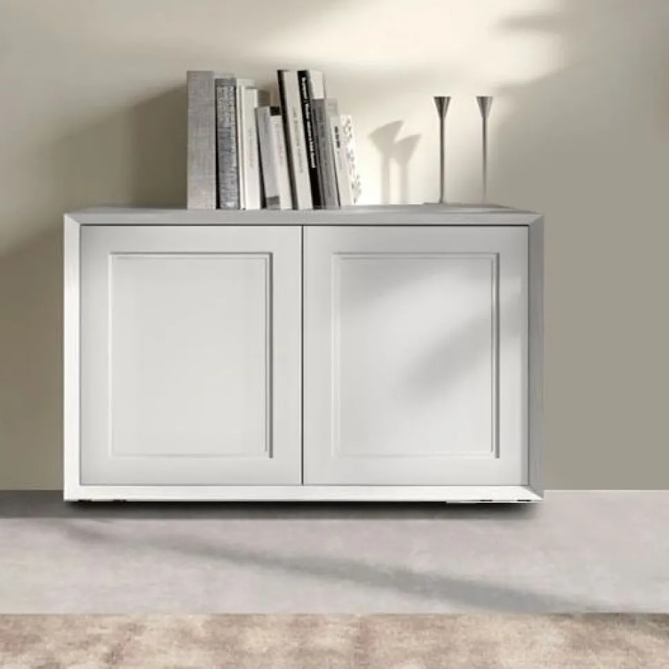 Madia moderna Bianco Opaco 2 ante senza maniglia linea CLASSIC