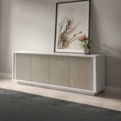 Madia moderna Bianco Opaco e 4 ante Opera modello SKYLINE