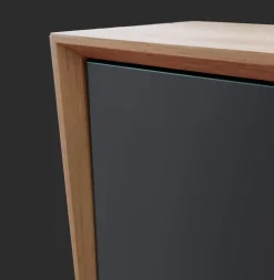 Madia moderna Bianco opaco e Opera 3 ante senza maniglia linea Tilt