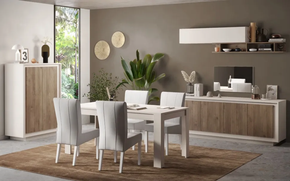 Madia moderna Cashmere e Rovere Mercure 4 ante battenti linea Eos