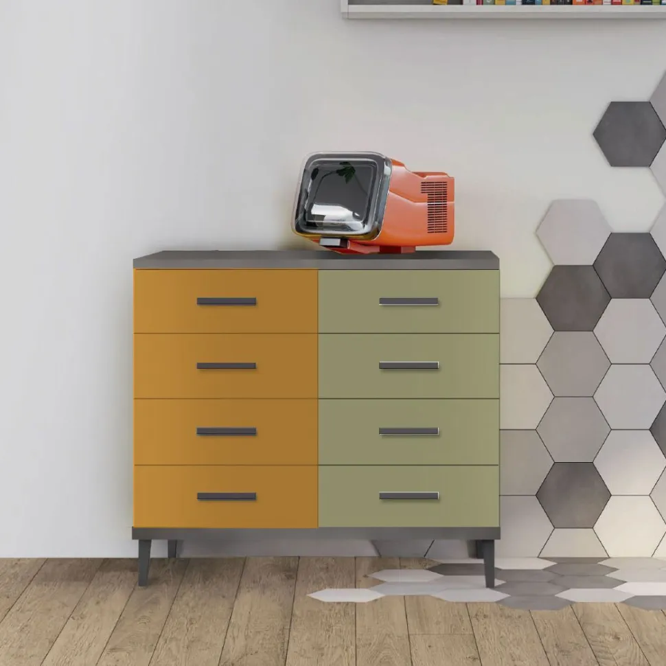 Madia moderna 8 Cassetti Cloe 15 colorazioni
