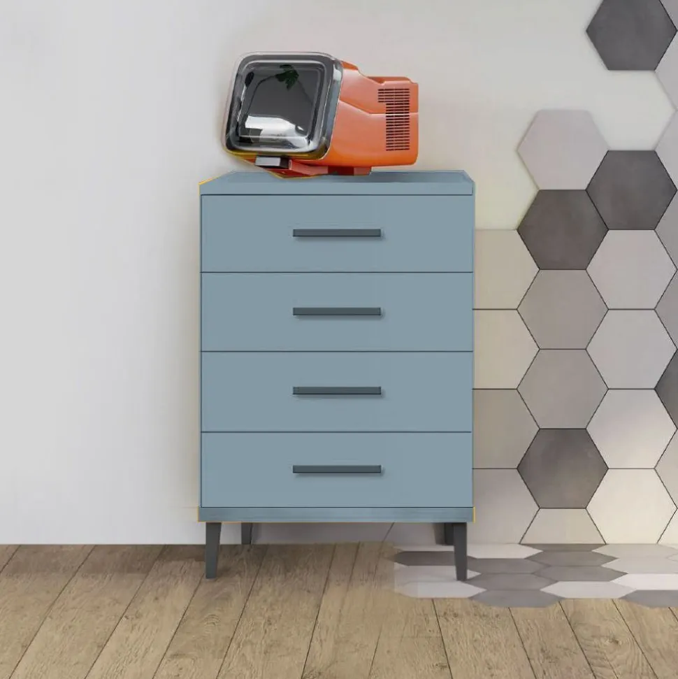 Madia moderna 4 Cassetti Giallo Miele Cloe 15 colorazioni L60 cm
