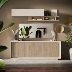 Madia moderna Rovere Cadiz e Cashmere 4 ante battenti linea Eos
