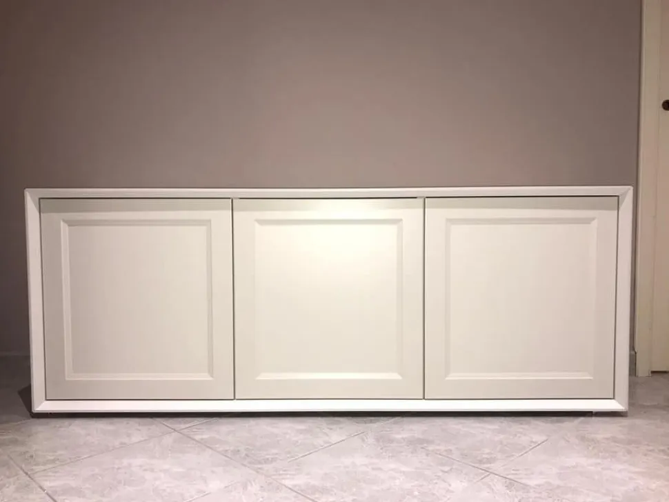 Madia moderna Rovere e Verde Bristol 3 ante senza maniglia linea Tilt CLASSIC