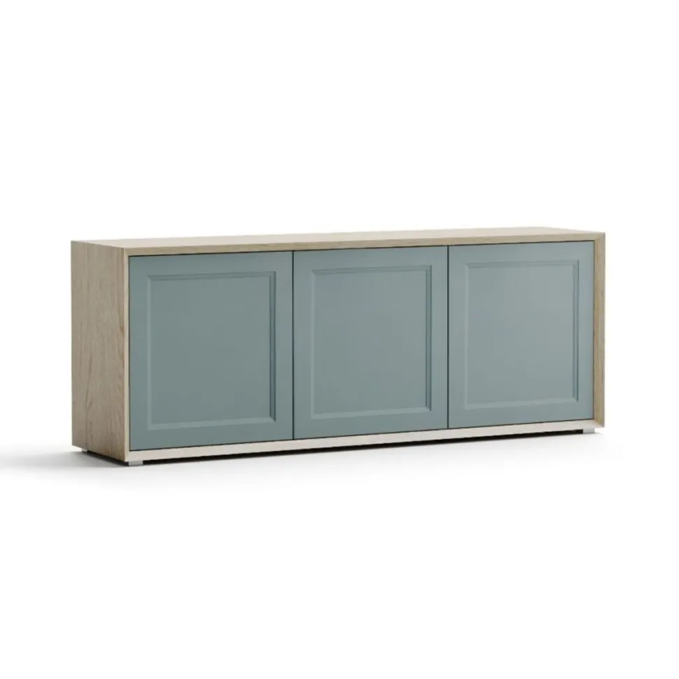 Madia moderna Rovere e Verde Bristol 3 ante senza maniglia linea Tilt CLASSIC