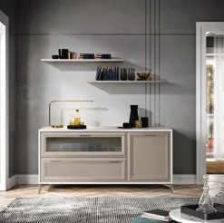 Madia Saro linea Prevaling finitura Canapa e Bianco Frassino