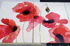 Madia SKYLINE 4 ante bianco opaco e struttura nuvola con fiori serigrafati