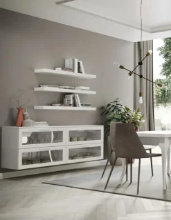 Madia sospesa 4 ante a ribalta in vetro linea Motivi disponibile in vari colori