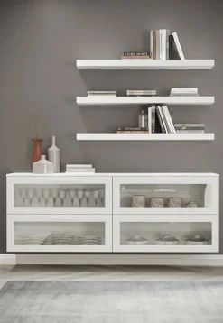 Madia sospesa 4 ante a ribalta in vetro linea Motivi disponibile in vari colori