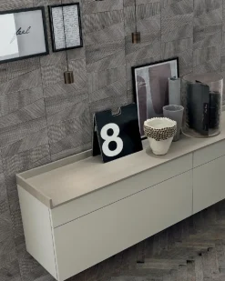 Madia sospesa 4 cassetti con top a vassoio Sir linea Nais disponibile in vari colori