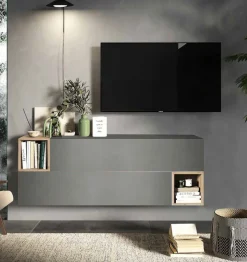 Madia sospesa INFINITY 166x58h cm 2 ante e 2 vani a giorno