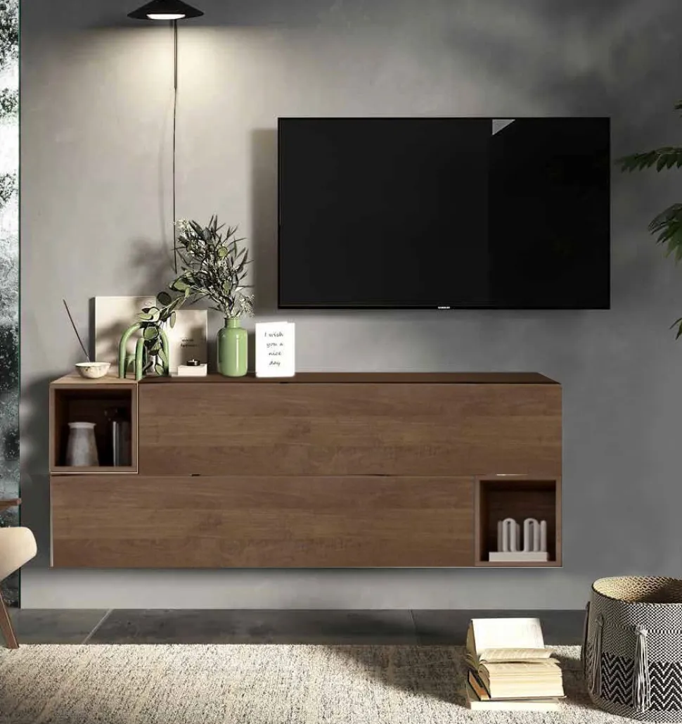 Madia sospesa INFINITY 166x58h cm 2 ante e 2 vani a giorno
