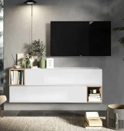 Madia sospesa INFINITY 166x58h cm 2 ante e 2 vani a giorno