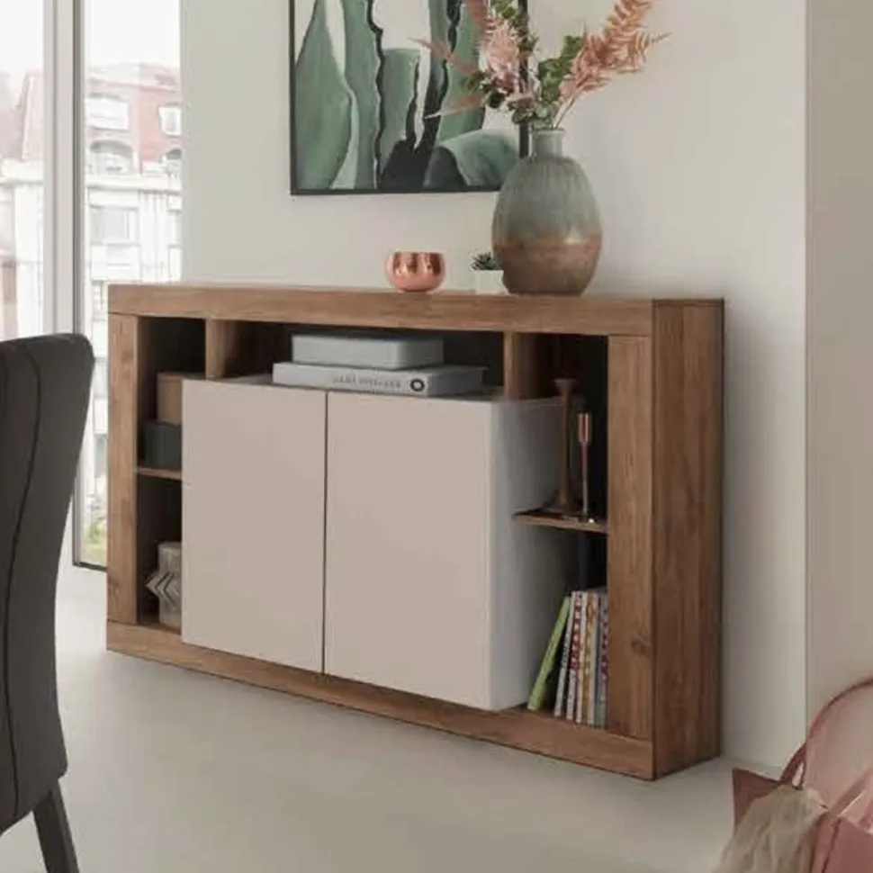 Madia stretta 2 ante linea Verona finitura Cashmere e Rovere Mercure