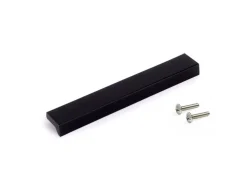 Maniglia in alluminio, anodizzato nero per mobili Brema L160mm, interasse 128mm