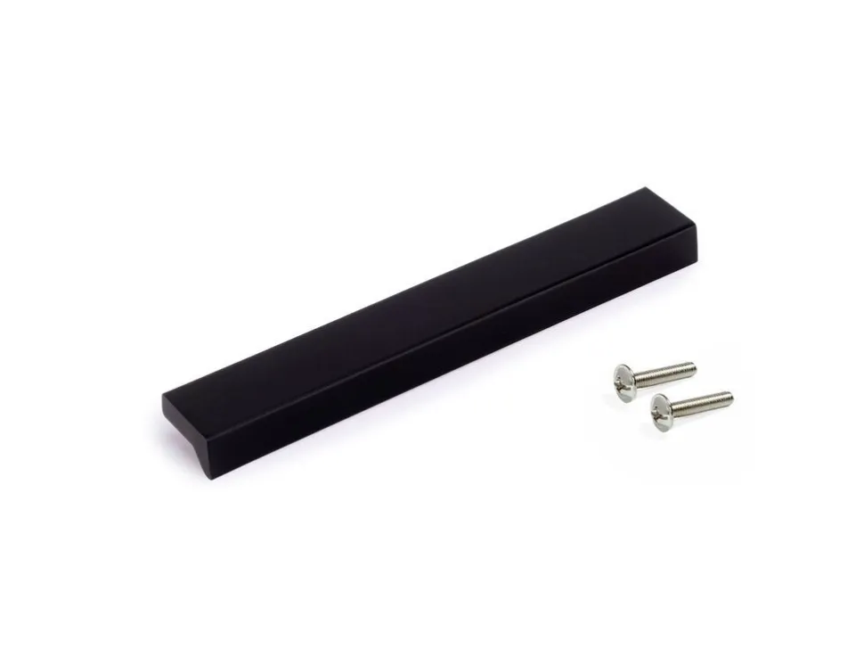 Maniglia in alluminio, anodizzato nero per mobili Brema L160mm, interasse 128mm