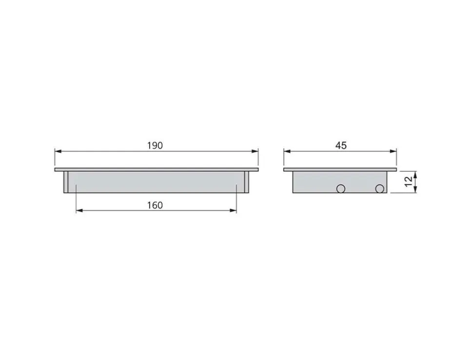 Maniglia in alluminio anodizzato opaco per mobili Bologna L190mm interasse 160mm