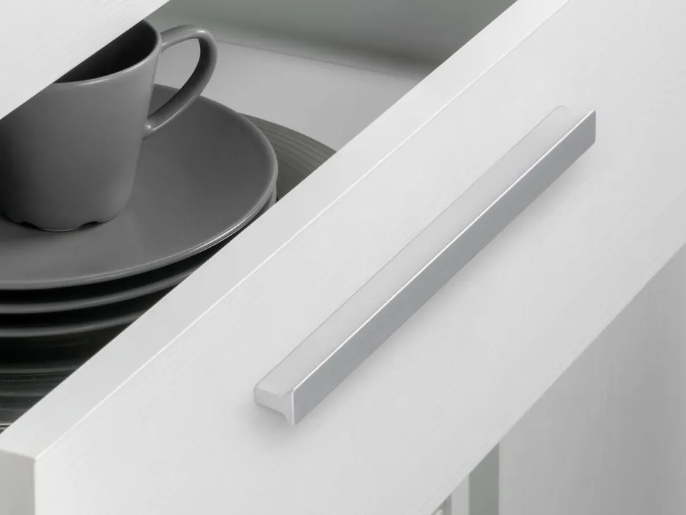 Maniglia in alluminio anodizzato opaco per mobili Dublin disponibile in 2 misure