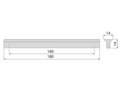 Maniglia in alluminio anodizzato opaco per mobili Dublin disponibile in 2 misure