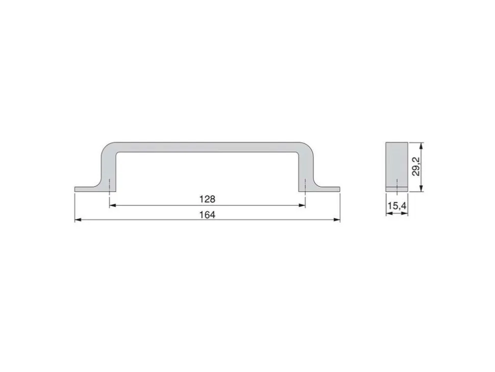 Maniglia in zama per mobili Kobe L164mm interasse 128mm