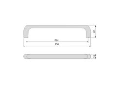 Maniglia in zama per mobili Zagreb L236mm interasse 224mm