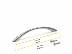 Maniglia per mobili in zama Bombay L160mm interasse 128mm disponibile in 2 colori