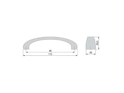 Maniglia per mobili Kyoto L110mm interasse 96mm disponibile in 2 colori