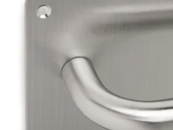 Maniglie con piastre 17x17 cm per porte interne forma a L in Acciaio Inox