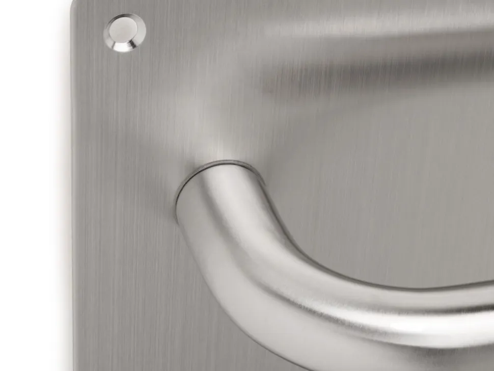 Maniglie con piastre 17x17 cm per porte interne forma a L in Acciaio Inox