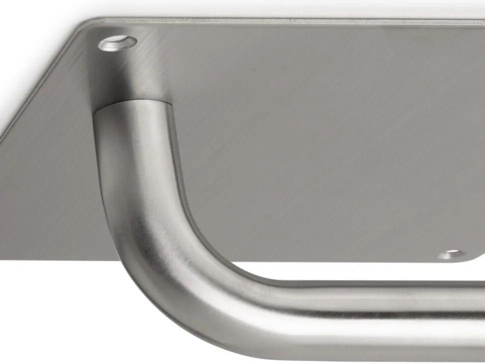 Maniglie con piastre 17x17 cm per porte interne forma a U in Acciaio Inox