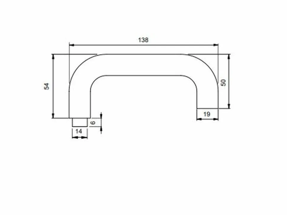 Maniglie per serrature di porte da interno in vetro Modello U disponibile in 3 colori
