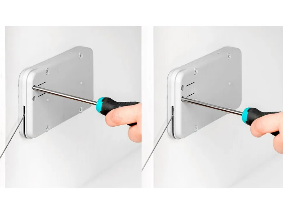 Meccanismo per porta a battente Miniwinch con coperchio, 4 kg, Acciaio e Tecnoplastica, Grigia