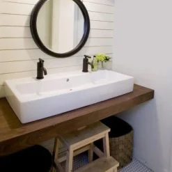 Mensola bagno in legno massello 150 x 45 cm