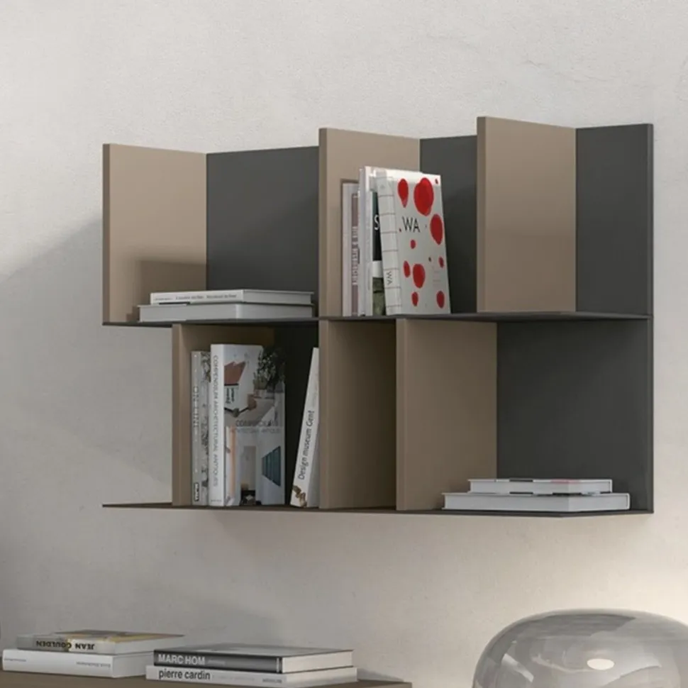 Mensola in Lamiera con schienale e divisori colorati disponibile in 4 misure