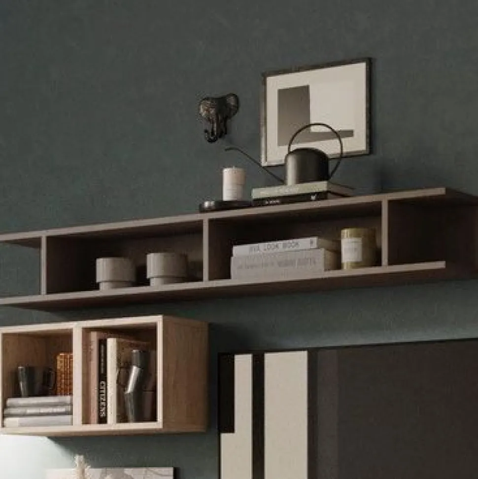 Mensola libreria sospesa linea Arte disponibile in 10 colori