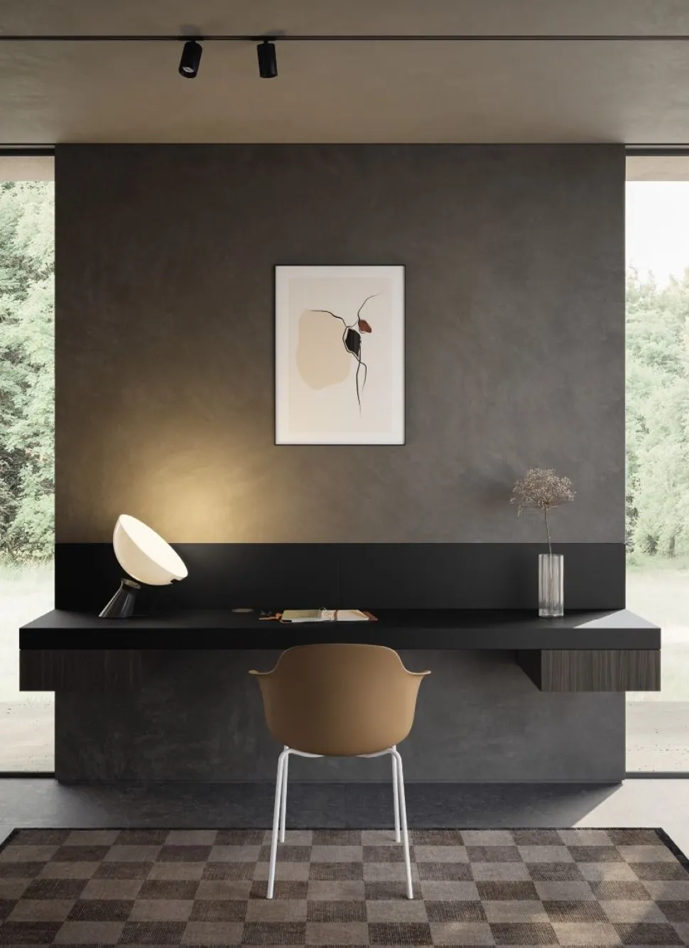 Mensola Scrivania Sospesa Minimal con cassetto integrato 2 Misure e Vari Colori