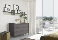 Mensola Sospesa in Metallo e Legno Disponibile in 4 Misure